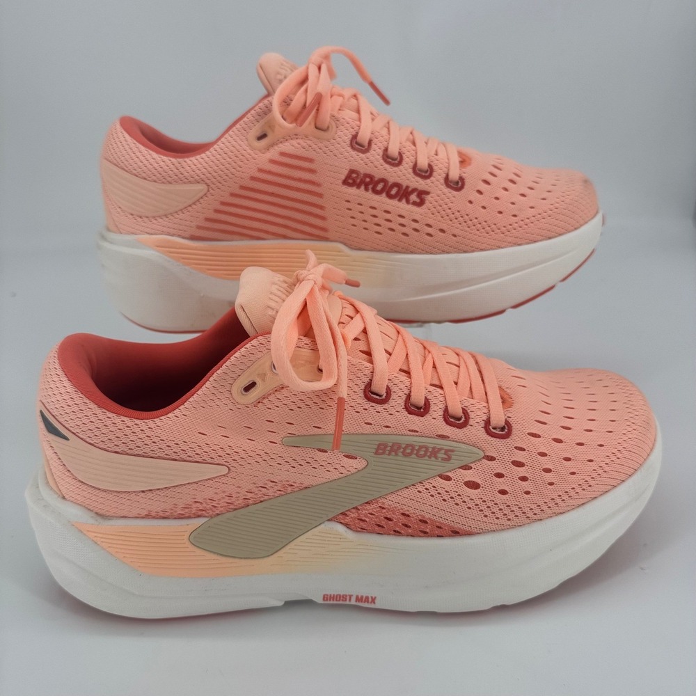 Brooks Ghost Max Womens Peach Coral Running Shoes 1204571B833 Size 9